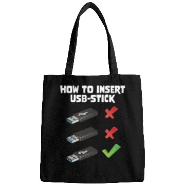 Discover How To Insert USB Stick Funny Programmer Meme Bags