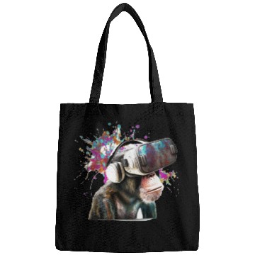 Discover Monksy - Monkey with VR Virtual Reality goggles Bags