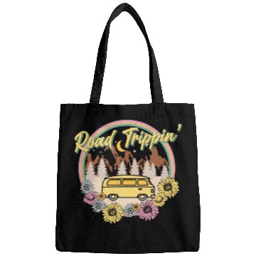 Discover Retro Groovy Road Trip Bags with Van Flowers