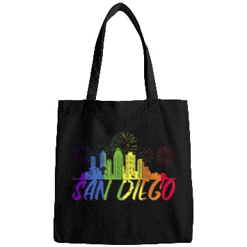 Discover San Diego Pride Skyline, Pride Parade San Diego Bags