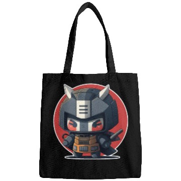 Discover Ninja warrior mech robot kawaii illustration Bags
