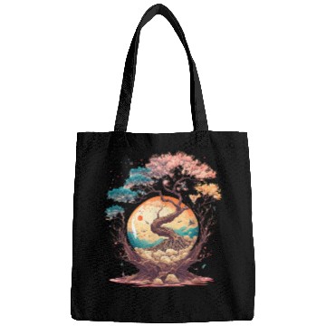 Discover Japanese tree of life cherry blossom flowers Japan Bags