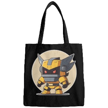Discover Ninja warrior mech robot kawaii illustration Bags