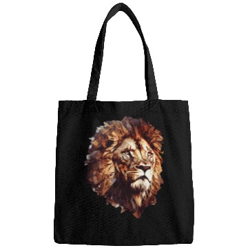 Discover Geometric Lion Head Abstract Polygonal Wild Animal Bags