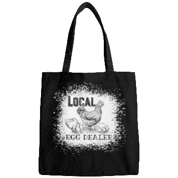 Discover Local Egg Dealer Funny Bleached Chicken Lover Farm Bags