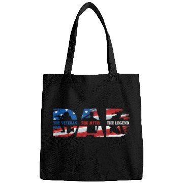 Discover Veteran Dad American Flag US Father Patriotic Bags