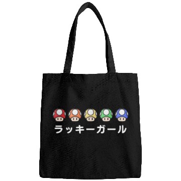 Discover Lucky Girl Energy Japanese - Video Game Mushrooms Bags