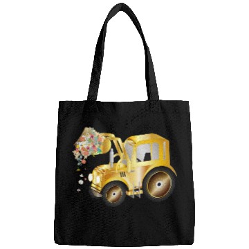 Discover Tractor front loader with blossom flowers Bags