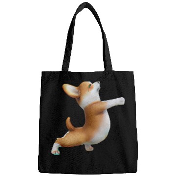 Discover Corgi dog in yoga pose Bags