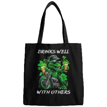 Discover Drinks well with others st patrick's day Dinosaur Bags