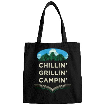 Discover Chillin Grillin Campin Funny Camping Humor Camper Bags