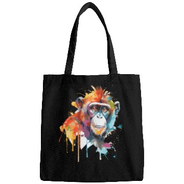Discover Watercolor Monkey Colorful Wildlife Animal Lover Bags
