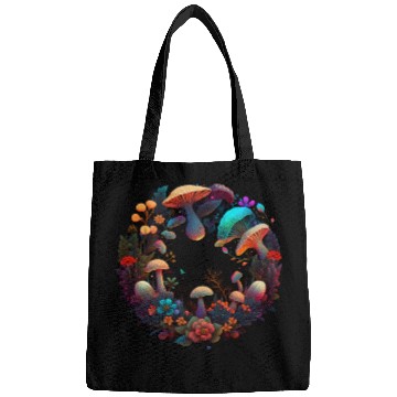 Discover psychedelic art trippy patterns mushroom Bags