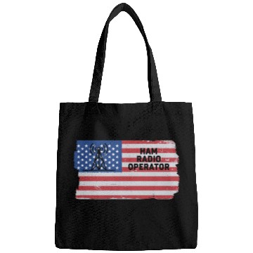 Discover Ham Radio Operator US Flag Bags