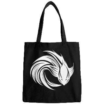 Discover Wild Fighting Fish Tattoo Portrait Bags