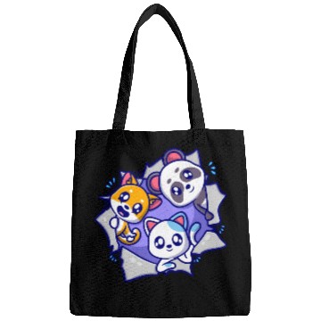 Discover cute animal cartoon icon illustration Bags