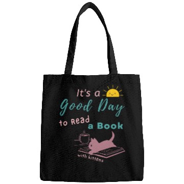 Discover Good Day to Read Drink Coffee playing with Kittens Bags