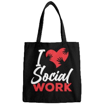 Discover I Love Social Work Job Worker Graduation Bags