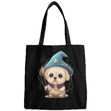 Discover Cute Wizard Dog Roleplaying Dice Nerdy RPG Tableto Bags