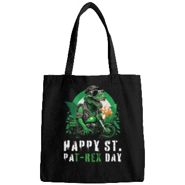 Discover Happy St PaT-Rex Dinosaur Saint Patricks Day Biker Bags
