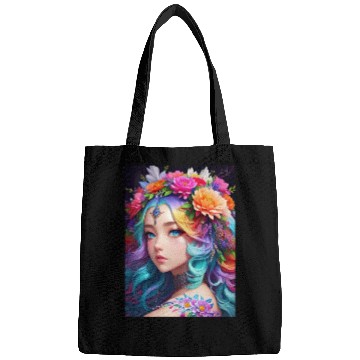 Discover Spring Girl with a bouqet of flowers garland #8 Bags