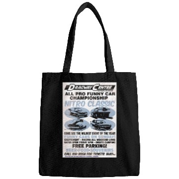 Discover Vintage Hot Rod Classic Drag Racing Poster Bags