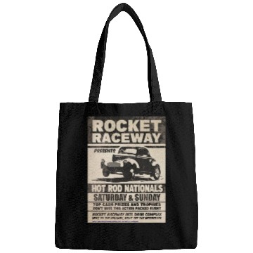 Discover Vintage Hot Rod Classic Drag Racing Poster Bags