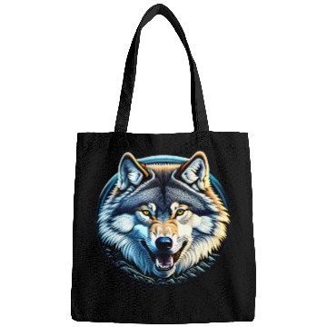 Discover A fierce wolf howling at the moon Bags