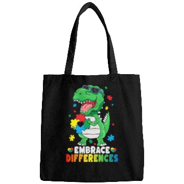 Discover Embrace Differences TRex Dinosaur Autism Awareness Bags