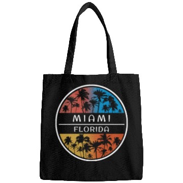 Discover Miami Florida Stylish Vacation Souvenir Palm Tree Bags