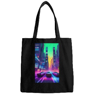 Discover Future City Cyber Cyberpunk Scifi Design Bags