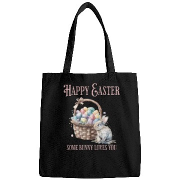 Discover Happy Easter Bunny Colorful watercolor Easter Egg Bags