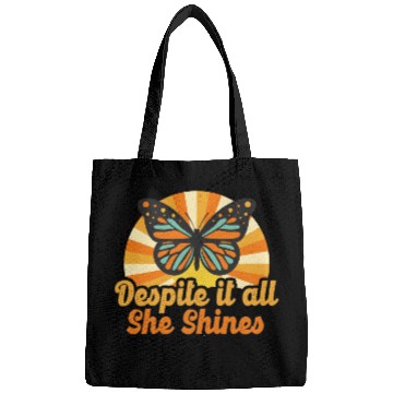 Discover Despite it all She Shines butterfly Bags