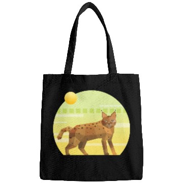 Discover Lynx Bobcat on Geometric Background Bags