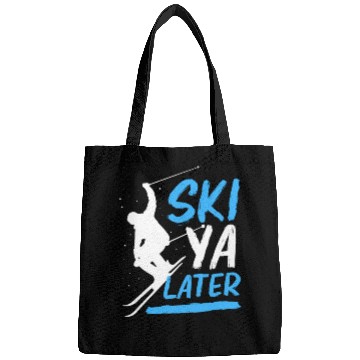 Discover Funny Skiing Winter Vacation Ski Ya Later Bags