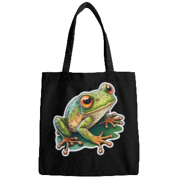 Discover Cartoon Green Frog Bags