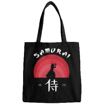 Discover Samurai silhouette japanese kanji Bags