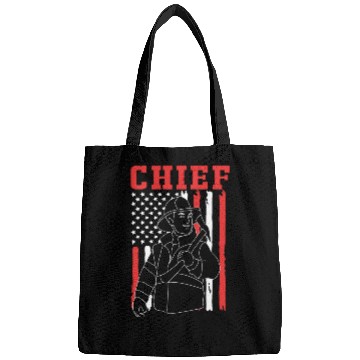 Discover Us Flag Fire Chief Patriotic Firefighter For Men Bags