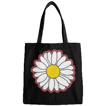 Discover red daisy flower Bags