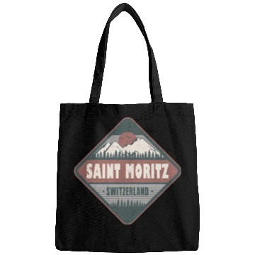 Discover Saint Moritz Switzerland Vintage Hiking Design Bags