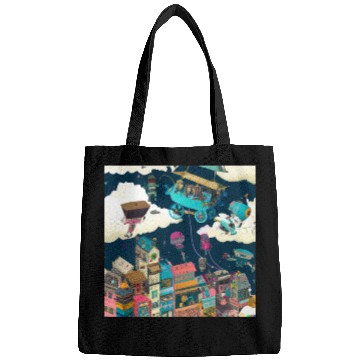 Discover Paradise Cartoon Imagination Dream City Bags