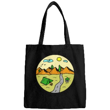 Discover Wilderness Trekking Camping Nature Lover Quote Bags
