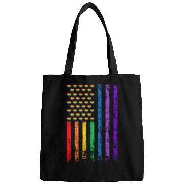 Discover American Flag Rainbow Heart Decor LGBT Pride Month Bags