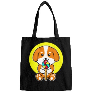 Discover Cute Dog Eating Candy Pet Lover Bags