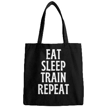 Discover Eat Sleep Train Repeat - funny fitness Bags
