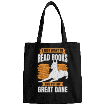 Discover Great Dane German Mastiff Dog Reading Lover Bags