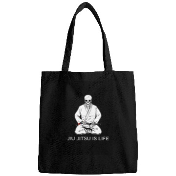 Discover Jiu Jitsu is Life seated blackbelt skeleton poster Bags