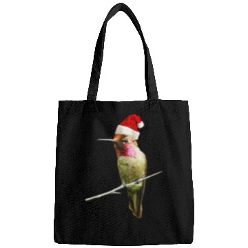 Discover Hummingbird Santa Cute Christmas Hat Design for Bi Bags