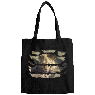 Discover Ripped Wildlife Lion Stare Bags