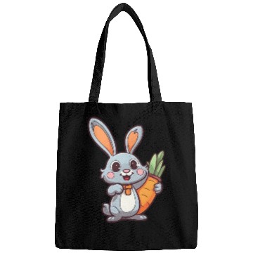 Discover Carrot-Loving Easter Bunny: Cute 2D Design Bags